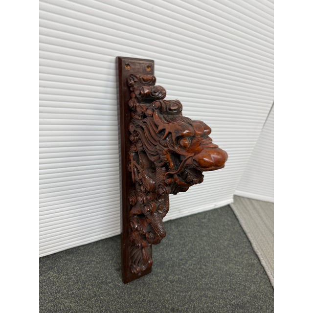 Auburn Hand Carved Dragon Sculpture For Sale - Image 8 of 11