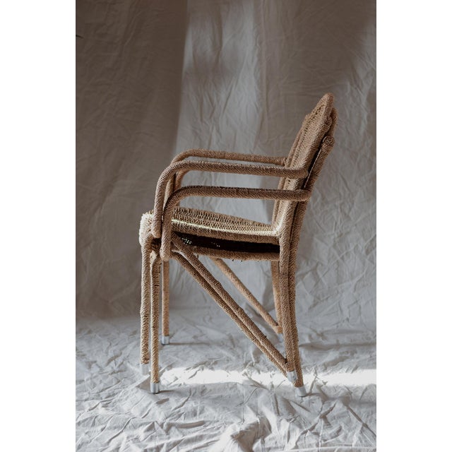 Coffee Table and Chairs in Rope, 1970s, Set of 3 For Sale - Image 10 of 16