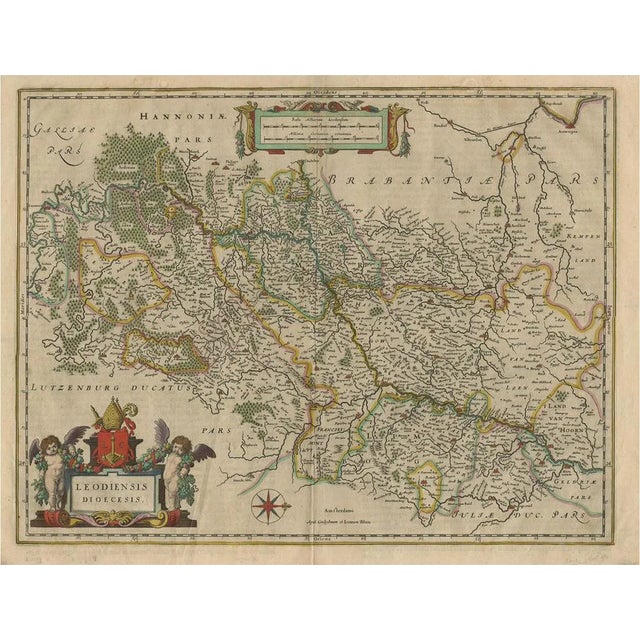 Antique Map of Dutch and Belgium Provinces, 1635 For Sale