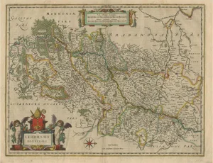Antique Map of Dutch and Belgium Provinces, 1635