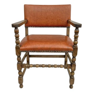 Edwardian Arts & Crafts Turned Wood Bobbin Armchair, 1920s For Sale