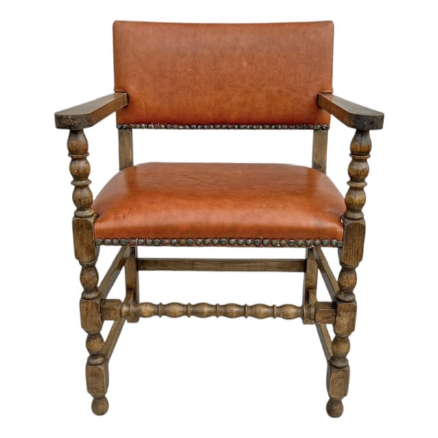 Edwardian Arts & Crafts Turned Wood Bobbin Armchair, 1920s For Sale
