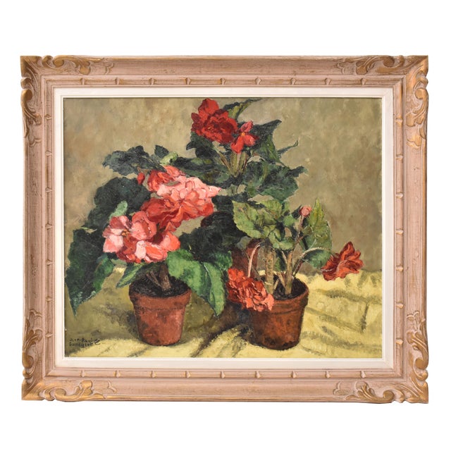 Guinegault Jean Paul, Vase of Spring Flowers, 20th Century, Oil Painting on Canvas, Framed For Sale - Image 11 of 11