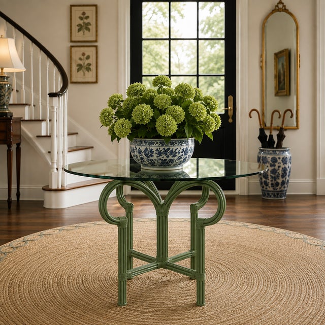 1970s Italian Organic Modern Crespi Style Pencil Bamboo Scrolling Loop Center Dining Table For Sale In Atlanta - Image 6 of 6
