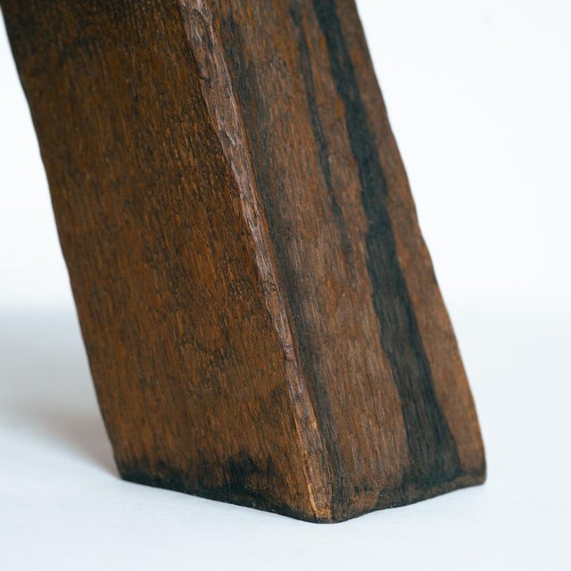 Brown Brutalist Copper and Oak Side Table, 1970s For Sale - Image 8 of 15
