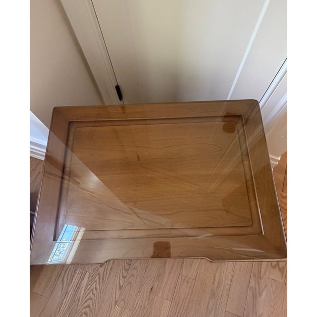 John Widdicomb Mid Century Walnut and Brass Nightstands - A Pair Each nightstand Dimensions: 25 wide x 18 deep x 24.75...