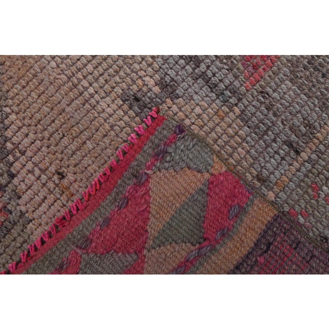 1970s Vintage Turkish Oushak Handmade Wool Cotton Pink Runner Rug For Sale - Image 11 of 11