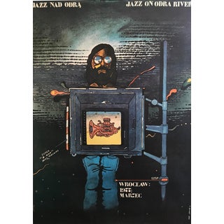 Original 1977 Polish Jazz Poster, Groovy River Jazz For Sale