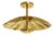 Brass Scallop Ceiling Light, Hollywood Regency Semi Flush Mount, Handmade Clam Shell Ceiling Lamp, Art Deco Gold Brass Fixture 28 Inch For Sale