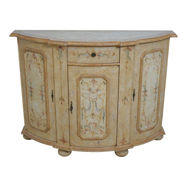 Venetian Paint Decorated Console Cabinet For Sale