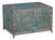 Vintage Indian Painted Teakwood Chest on Iron Legs For Sale