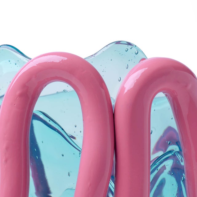 Aqua Indian Summer Vase in Clear Aqua by Gaetano Pesce for Fish Design For Sale - Image 8 of 11