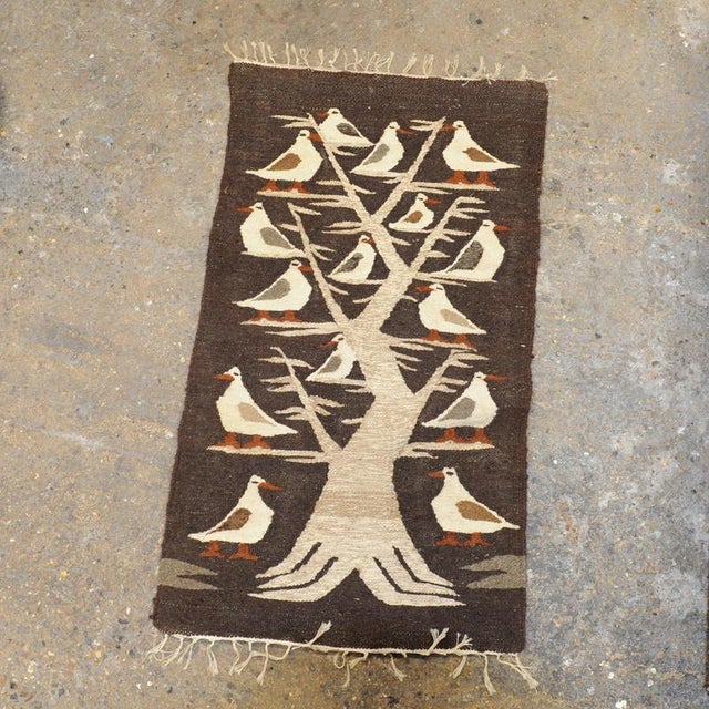 Brown Egyptian Handwoven Wool Tapestry by Ramses Wissa Wassef, 1980s For Sale - Image 8 of 8
