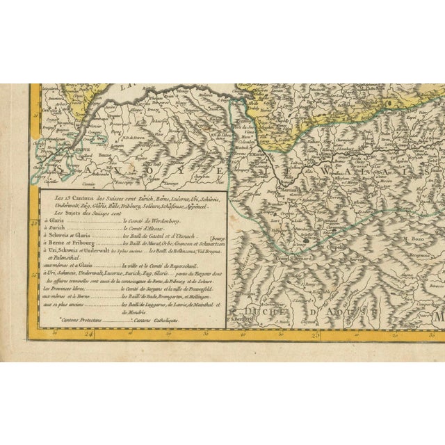 Paper Map of the Swiss Confederation by Robert De Vaugondy, 1756 For Sale - Image 7 of 7