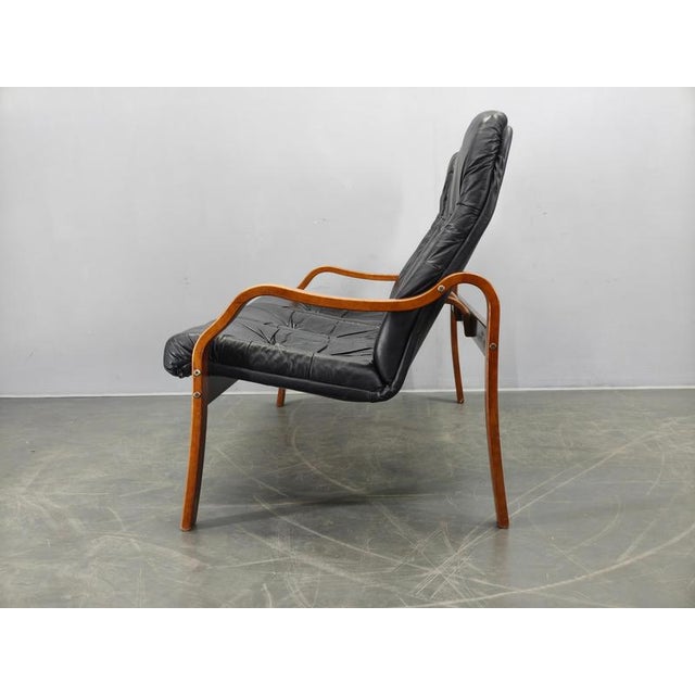 Scandinavian Leather Sofa in the style of Alvar Aalto, 1970s For Sale - Image 9 of 14