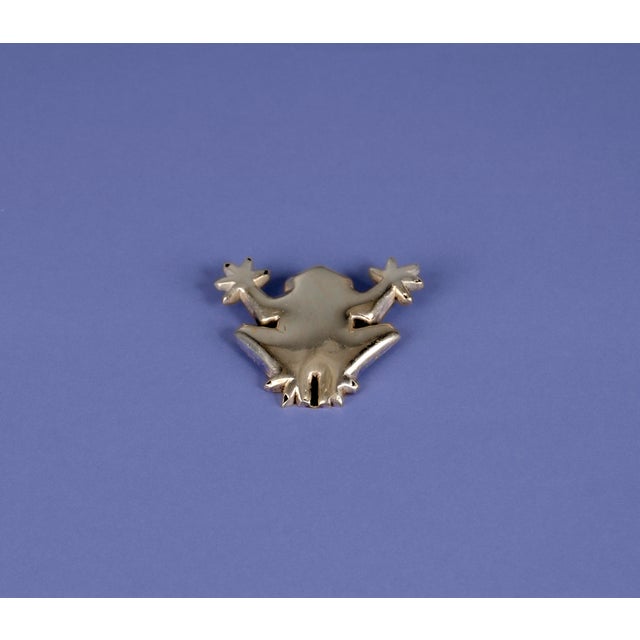 Handmade Silver Frog Brooch For Sale - Image 5 of 10