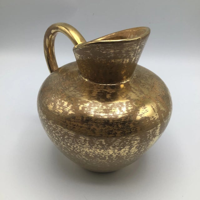 1960s Stangl Granada Gold Ceramic Art Pottery Pitcher For Sale - Image 5 of 13