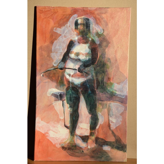 Modern Wolfgang Blanke, Nude Marion, 1997, Emulsion on Plywood For Sale - Image 3 of 13