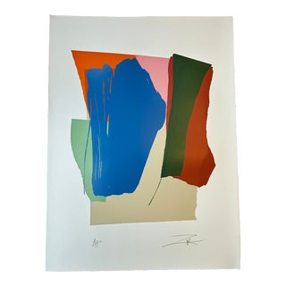 Larry Zox "Green Card Sound I," 1980 Original Screenprint For Sale
