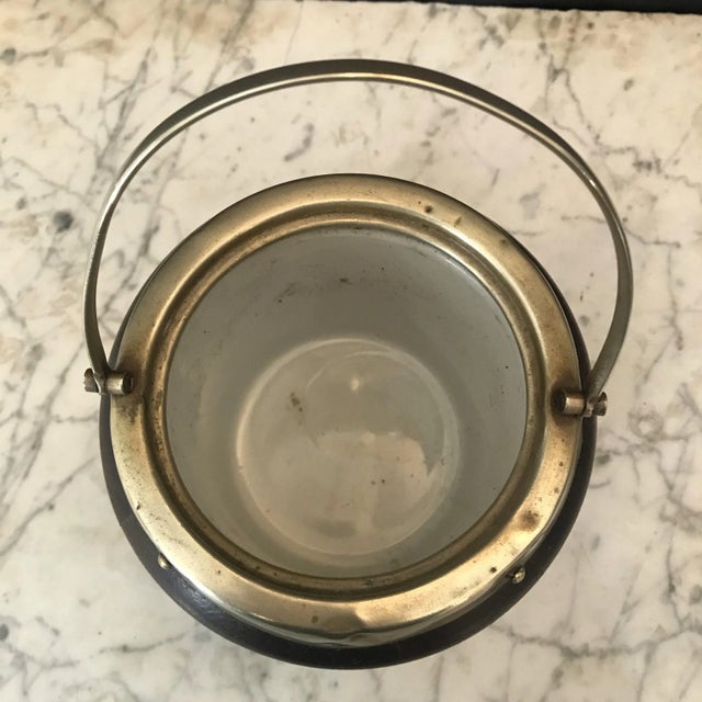 Brown 1924 English Oak Biscuit Barrel With Silver Crest For Sale - Image 8 of 10