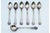 Silver Teaspoons and Sugar Shovel with Shell-Shaped Handle Reliefs, Set of 6, in Very Good conditions. Designed before...