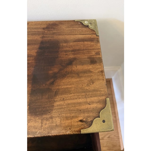 Wood Campaign Writing Chest on Stand For Sale - Image 7 of 9