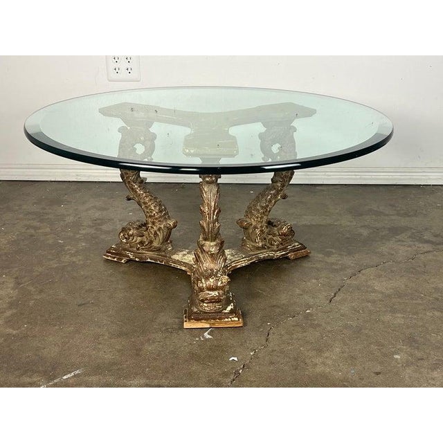 19th C. Italian Giltwood Tripod Table W/ Glass Top For Sale - Image 11 of 18