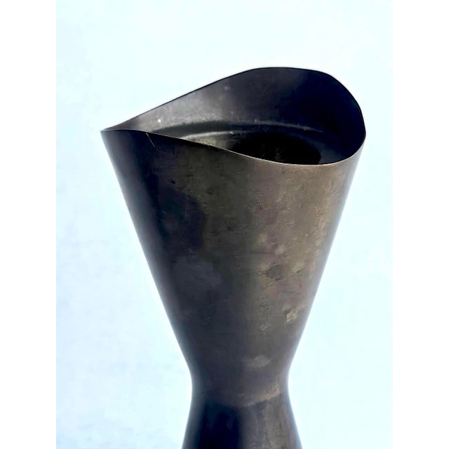 Bronze Vintage Bronze Brutalist Tulip Style Candle Holder For Sale - Image 8 of 12