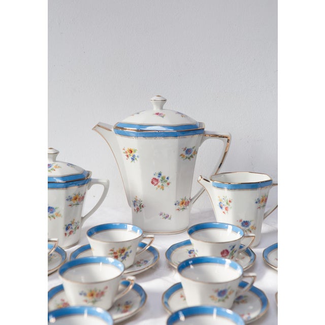 1920s Porcelain Coffee Service for 10 from Gaucher Blin, Vierzon, France, 1920s-1930s, Set of 23 For Sale - Image 5 of 10