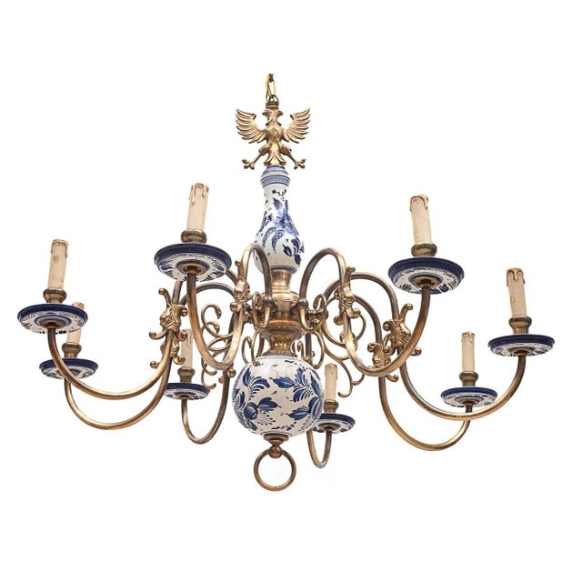 Dutch 8-Light Chandelier, 1940s For Sale - Image 3 of 10