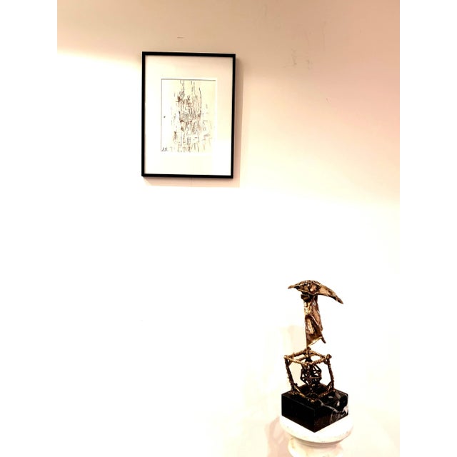 Paper Jacques Germain -Untitled - Original Signed Drawing C.1970 For Sale - Image 7 of 8