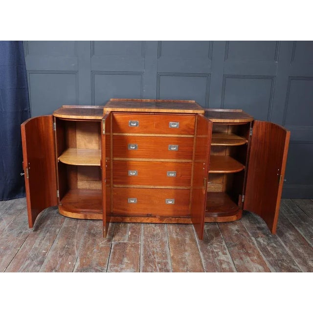 Art Deco English Figured Walnut Sideboard, 1930s For Sale - Image 9 of 18