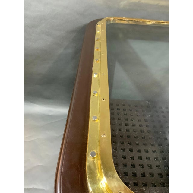 Solid Brass Ships Porthole Mounted to a Table For Sale - Image 4 of 8