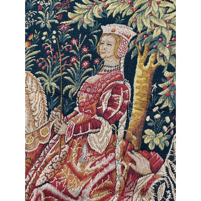 Vintage French Jacquard Tapestry with Noble Amazone Motif in the style of Aubusson, 1970s For Sale - Image 9 of 18