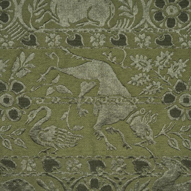 Schumacher Sample - Schumacher Animali Fabric In Moss For Sale - Image 4 of 6
