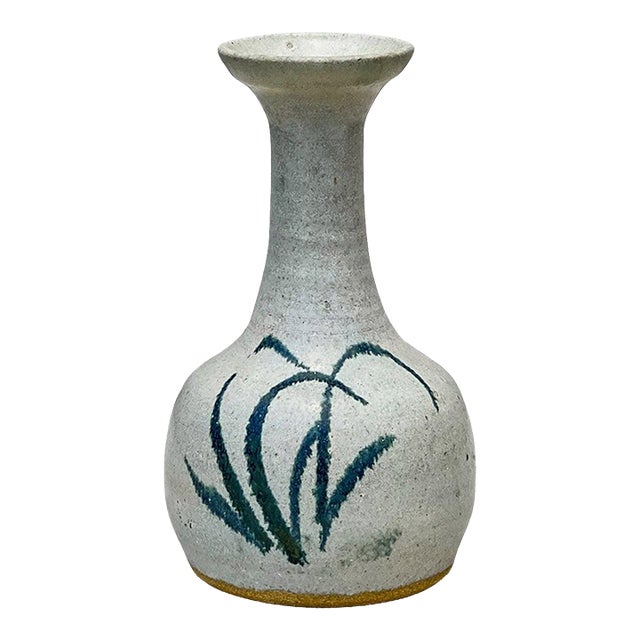 Vintage Stoneware Bud Vase Signed Lesley '76 For Sale