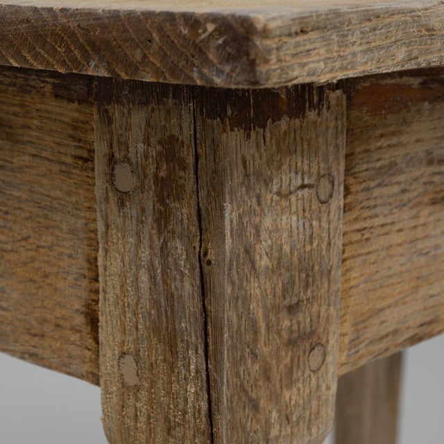 French 19th Century French Bleached Oak Side Table For Sale - Image 3 of 12