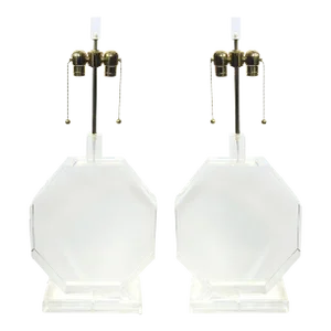 Pair of 21st Century Modern Lucite Table Lamps by Pegaso Gallery