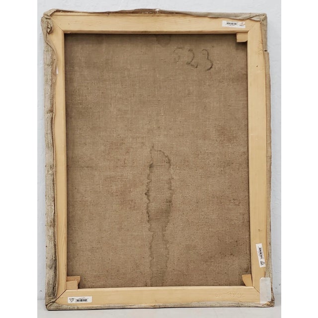 Yellow Surreal Still Life Oil Painting by j.c. Parker, Paris 1948 For Sale - Image 8 of 9