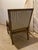 French Contemporary Wood Framed Striped Easy Chair For Sale - Image 3 of 8