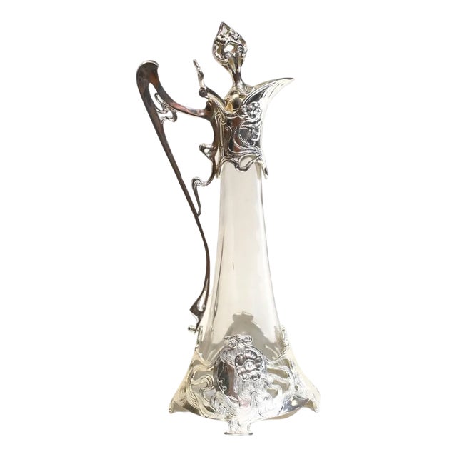 Art Nouveau Glass Claret Jug For Sale
