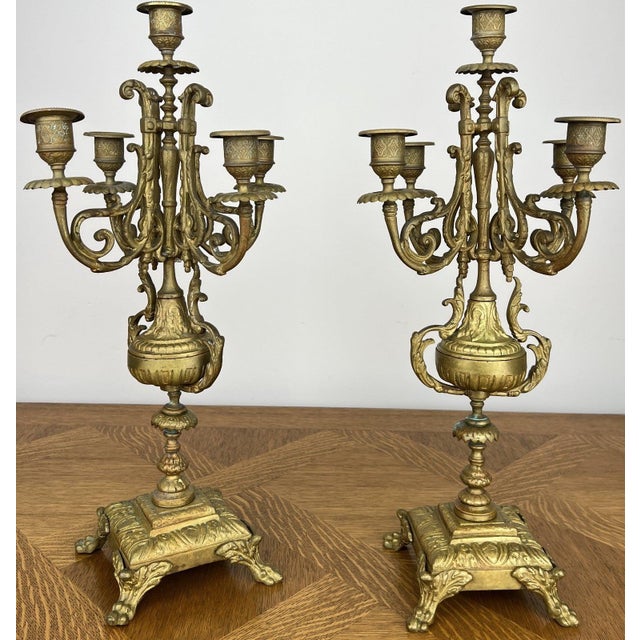 Vintage French Style Candleholders, Set of 2 For Sale - Image 14 of 14