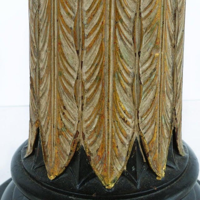 Traditional Antique Giltwood Ebonized Piano Stool With Velvet Upholstered Seat For Sale - Image 3 of 4