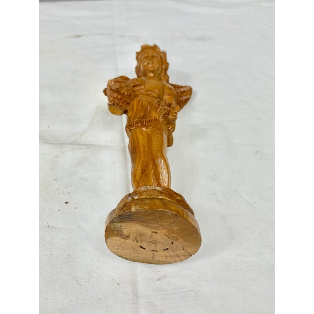 Vintage Hand Carved Wooden Angel Figurine Chairish