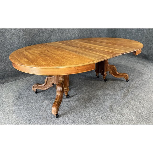 C1890 Solid Cherry Round Pedestal Dining Table With Two Leaves For Sale In Raleigh - Image 6 of 15