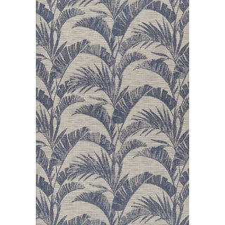 Momeni Contemporary Indoor/Outdoor Riviera Palm Rug in Blue, 5'3" x 7' For Sale