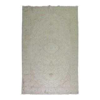 White Color Vintage Turkish Rug For Sale