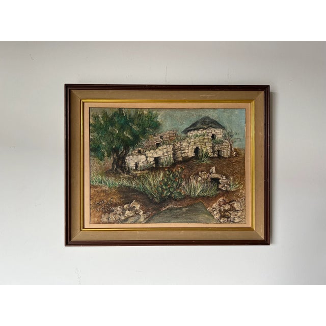 1960's Vintage Adobe House - Countryside Oil Landscape Painting For Sale - Image 12 of 12
