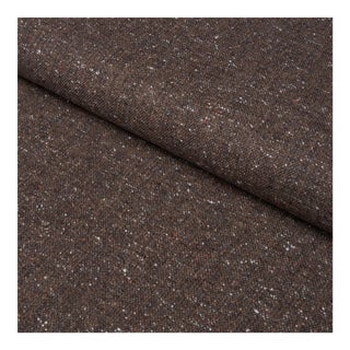Schumacher Clarke Donegal Wool Blend Fabric in Dark Brown For Sale