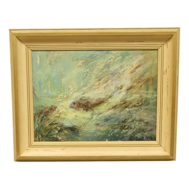 Karolyi, Fish, 1968, Oil on Board, Framed For Sale